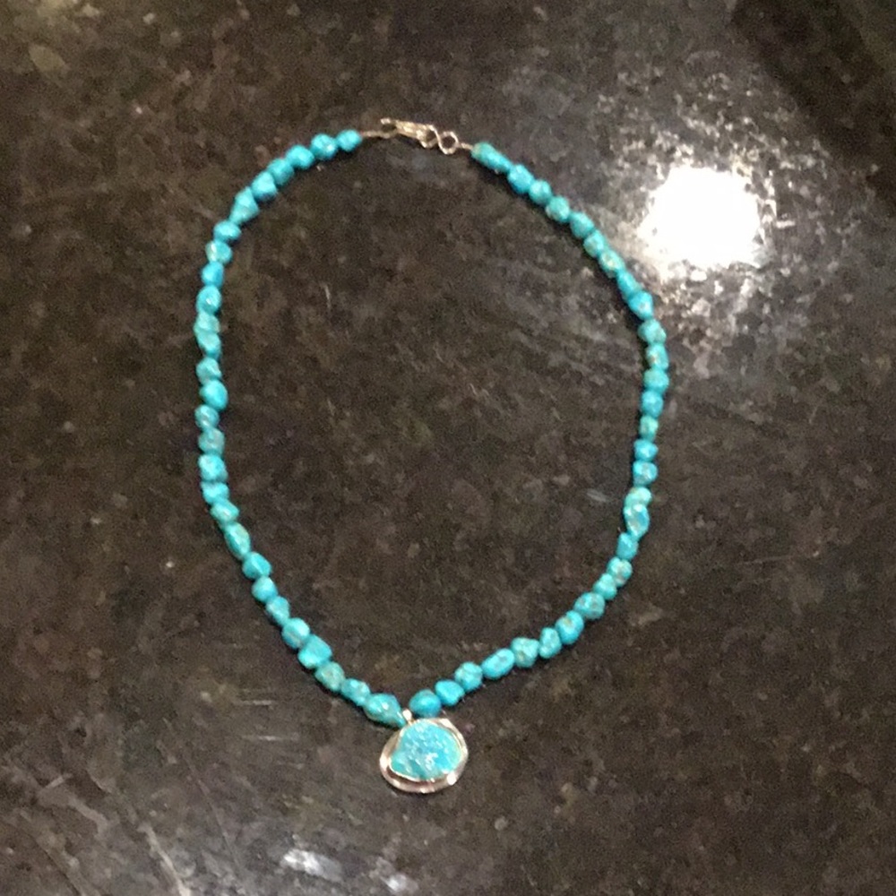 Boutique Turquoise And Sterling Silver Choker